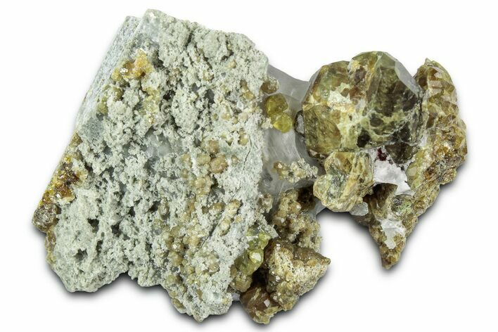 Sparkling Demantoid Garnet Cluster in Matrix - Mexico #358511